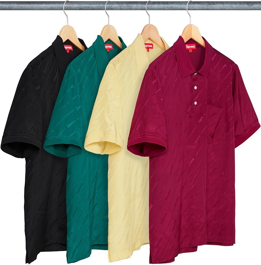 Jacquard Logo Silk Polo